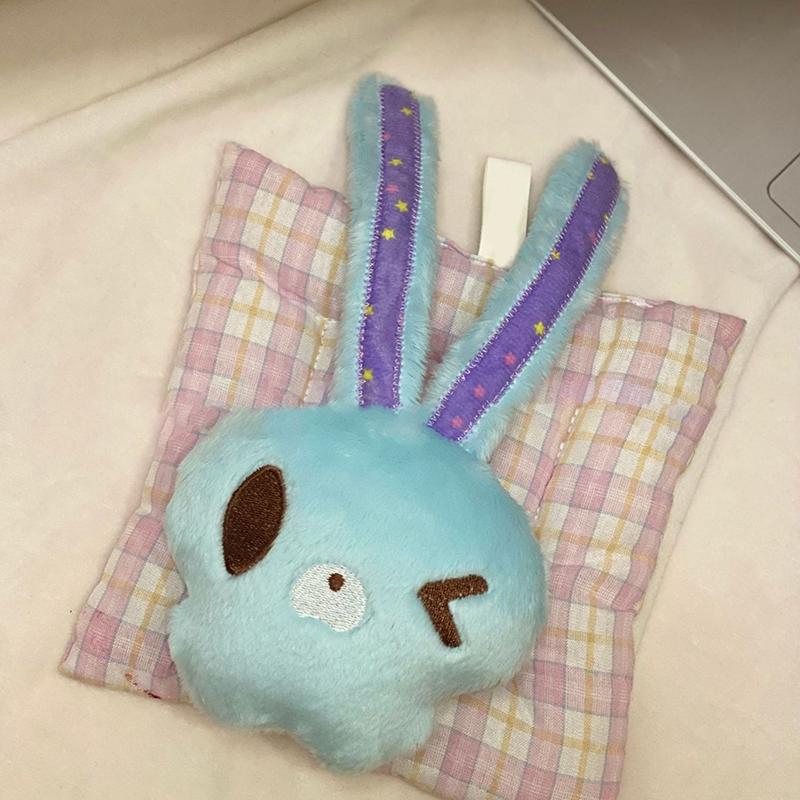 Caramel Rabbit Plush Toy Keychain Bunny Soft Stuffed Doll Pendant Car Key Ring Backpack Bag Decor Kid Gift