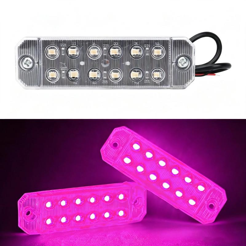 1Pcs 12-35V Truck Led Side Marker Light Double Row 12 Smd Strobe Warning Light Indicator Signal Light Rear Taillight Colorful