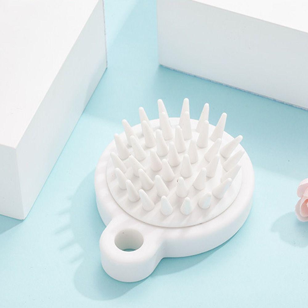 White Silicone Shampoo Brush Comfortable Scalp Massage Brush Exfoliator Shower Brush  Women Men