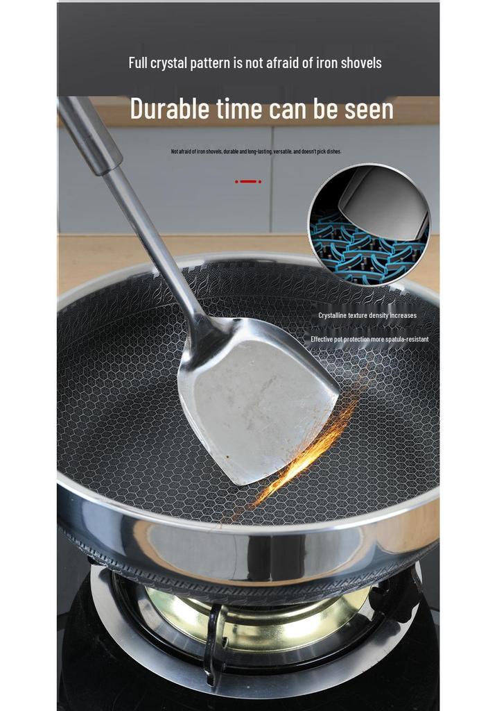 Deepened 316 Stainless Steel Non-Stick Double-Handle Pan for Pancakes - Compatible with Induction and Gas Cookers