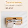Wall-Mounted Bamboo Foil & Cling Film Cutter with Storage Compartments and Slide Knife