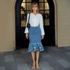 Women's Denim Skirts High Waist Casual Ruffled Knee Length Jean Skirt With Pockets Midi Denim Skirts Stretch Bodycon Fishtail Jean Skirt for Women