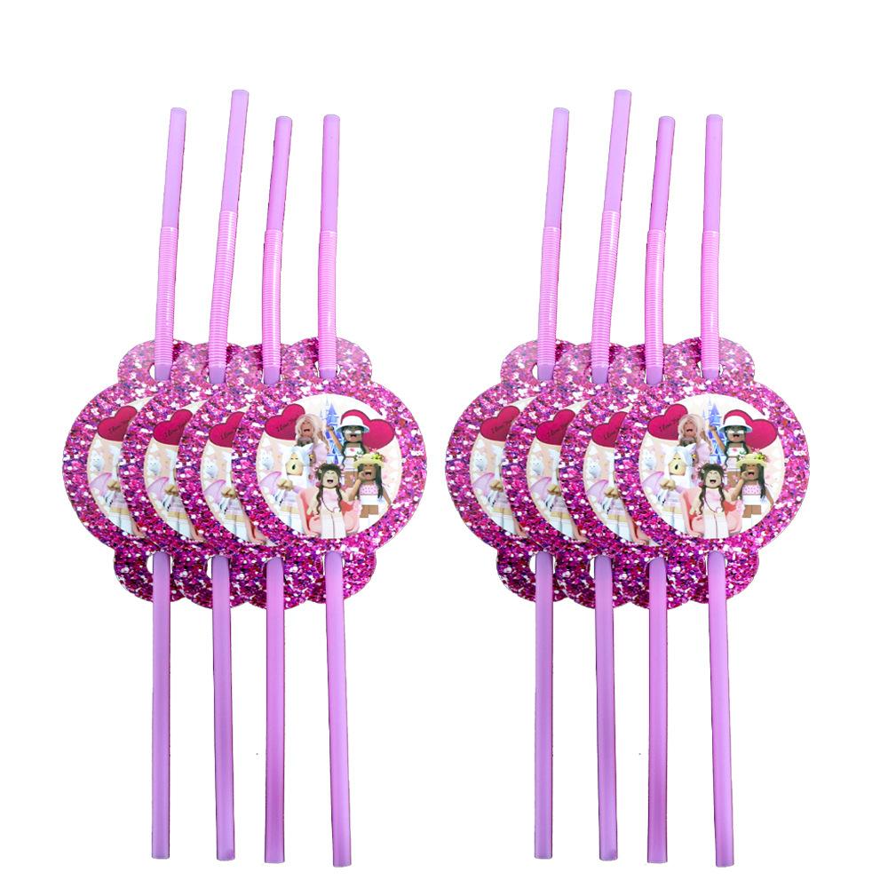 Pink Roblox Birthday Party Supplies Disposable Cutlery Paper Plates Paper Cups Paper Towels Girls Eco-Friendly Paper Products