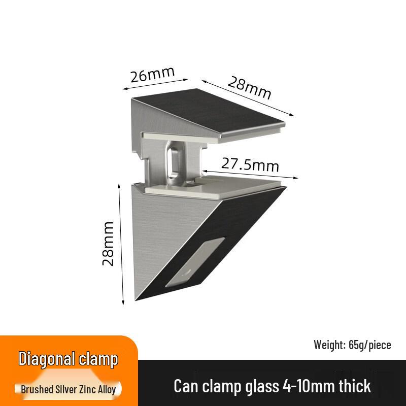 

Rongyu Adjustable Brushed Silver Glass Clamp (4-10mm, 5-Pack)