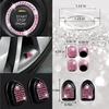 NBTEPEM 27-Piece Bling Car Accessories Set - Universal Fit Steering Wheel Covers, License Plate Frames, Phone Holder, Car Fast Charger, Coasters