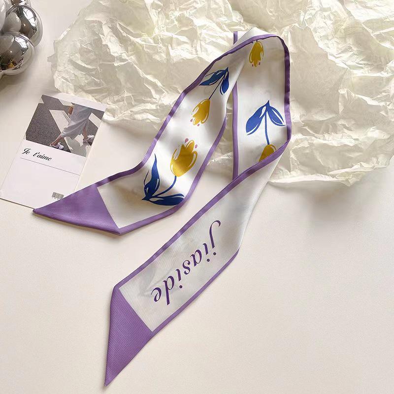 Korean Style Silk Scarf and Hairband Set - Versatile Women's Accessory for Summer