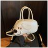 Retro underarm small bag women's new fashion suede matte shoulder bag cute puppy baguette bag