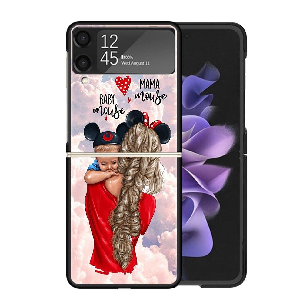 

Girl Super Baby Mom Pink Cases For Samsung Galaxy Z Flip 4 5 6 7 3 Z Flip7 Flip6 Flip4 Flip5 Flip3 5G Hard Shockproof Fundas Cov Samsung Z Flip 6