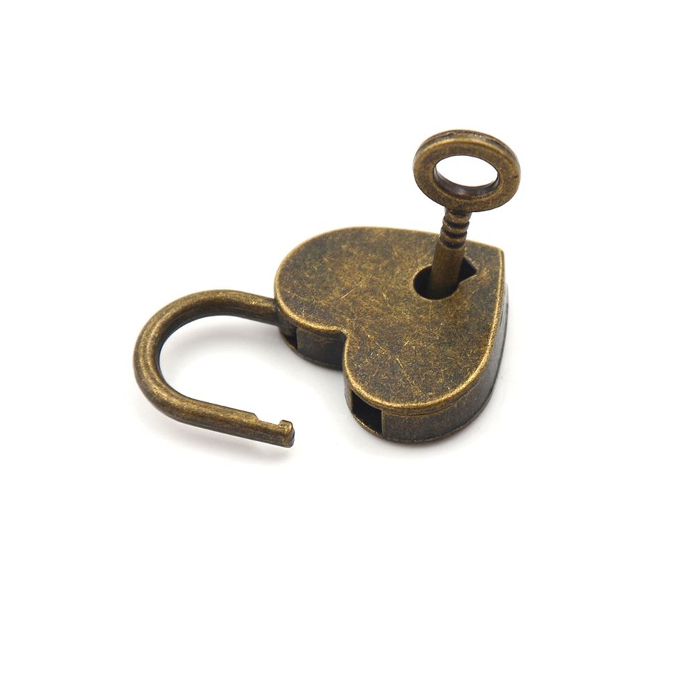 Gift Jewelry Box with Key Zinc Zinc Zinc Alloy Heart Shape Travel Hardware Love Heart Lock Locks Padlock