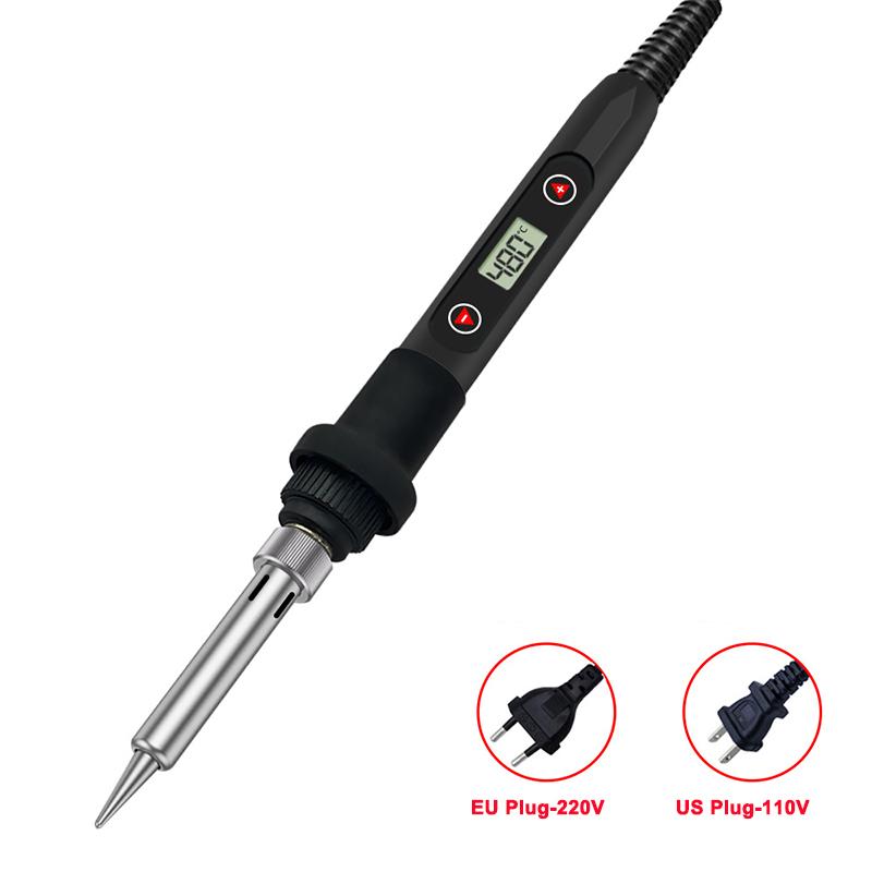 LCD Digital Adjustable Temperature 80W Soldering Iron Electric Welding Tools Solder Wire Tweezers DIY Hand Tool
