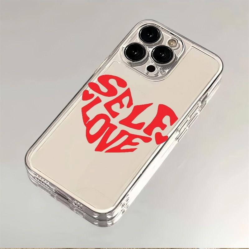 Valentine Self Love Phone Case For iPhone 17 Air 16E 16 15 14 11 Pro Max Plus 13 12 Mini 8 7 X Transparent Shockproof Cover
