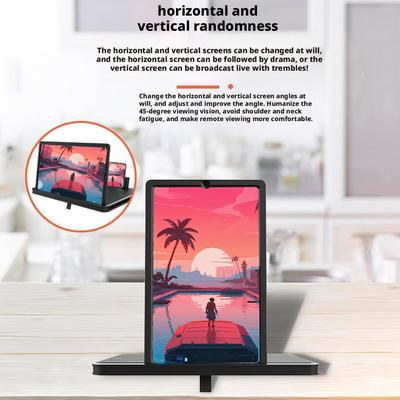 10/12/14in Phone Screen Amplifier 3D Magnifying Glass Stand Magnifier HD Video Amplifier Phone Stand Enlarged Screen Bracket