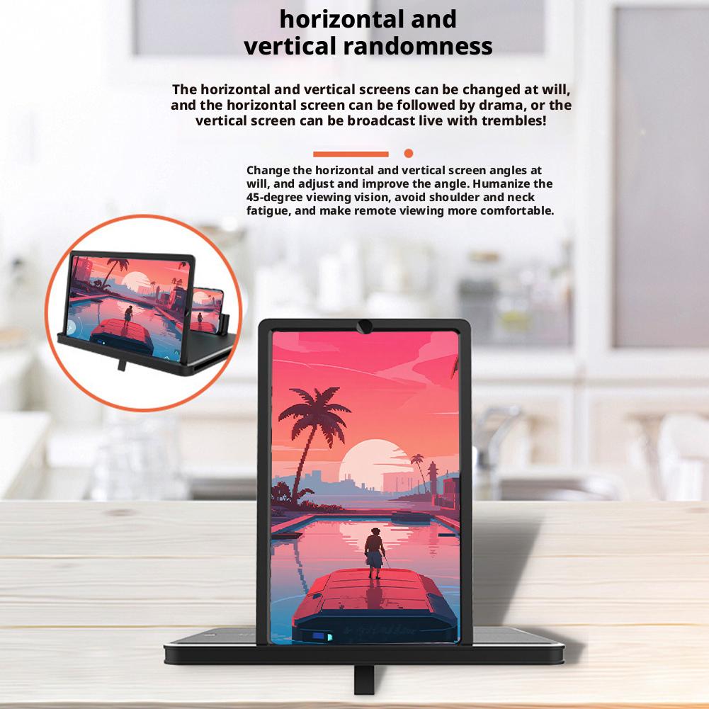 10/12/14 Inch Mobile Phone Screen Amplifier 3D Magnifying Glass Stand Magnifier HD Video Amplifier Phone Stand Bracket