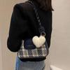 Damen Große Kapazität Ein-Schulter-Tasche Karomuster Umhängetasche Bürodamen Farbpassend Lässige Einkaufstasche