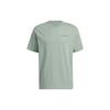 Adidas T Shirts Unisex Dusty Green Crew Neck Moderate Straight Fit IC1947