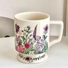 Vintage mug, water cup, washing cup, cream wind household brushing cup, bathroom couple mouthwash cup, tooth tank, tooth set.
