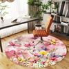1pc Butterflies Flowers Round Chair Mat Office Area Rug - Non-Slip, Floor Mat for Office, Bedroom, and Indoor Decor P127232