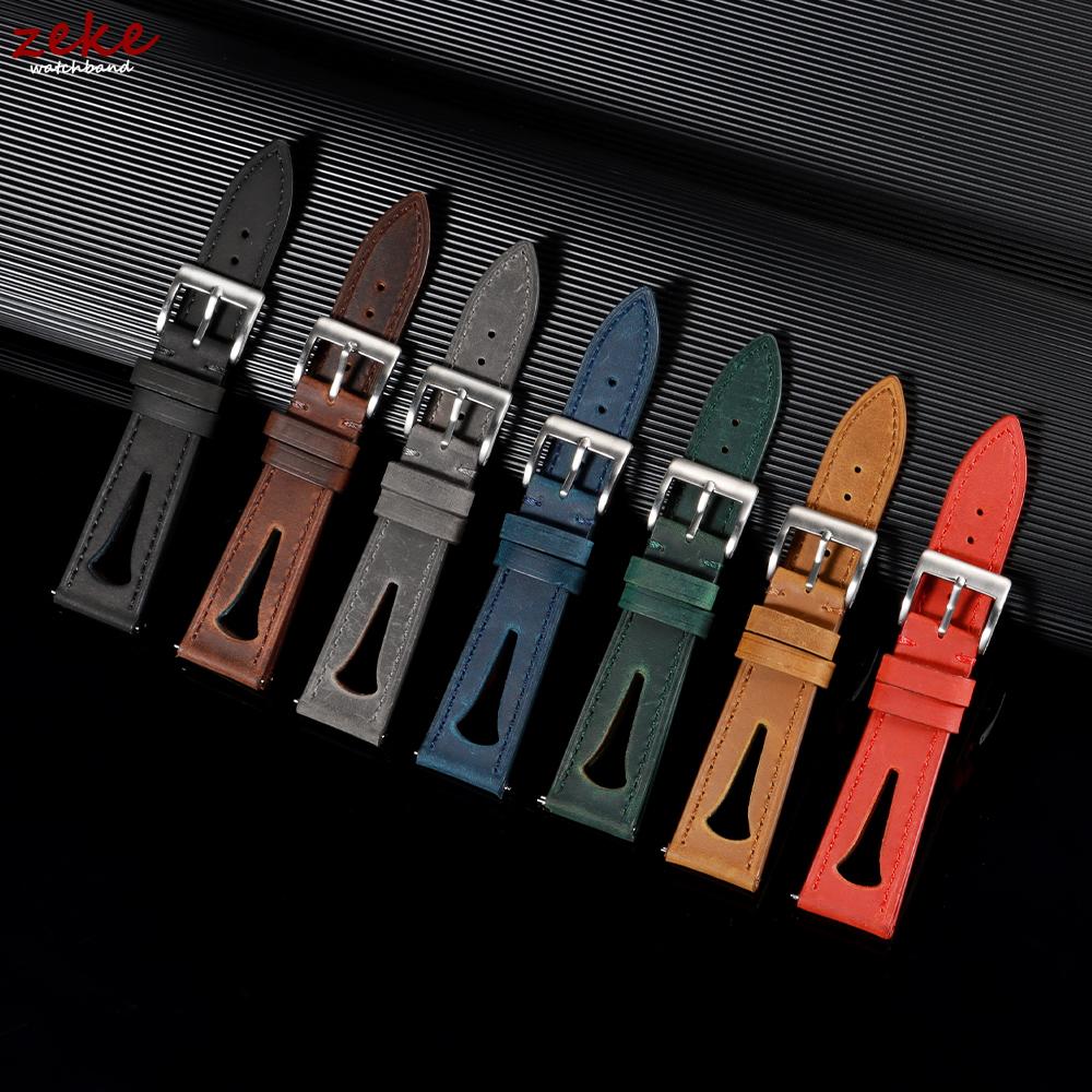 Breathable Genuine Leather Watch Band for Omega Business Crazy Horse Calfskin Strap Sport Bracelet Watchband 20mm 21mm 22mm 24mm