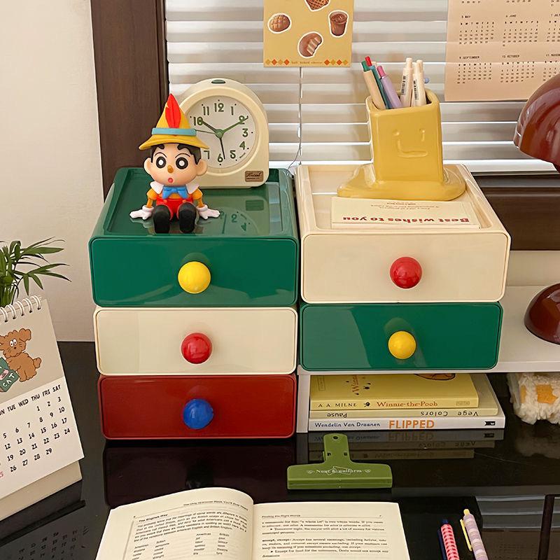 Dopamine Storage Box Household Miscellaneous Items Office Desk Multifunctional Storage Desktop Dustproof Drawer Stackable Design