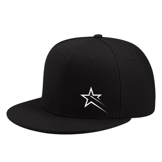 Star Print Baseball Hat, Adjustable Back Buckle Retro Distressed Style Baseball Cap, Flat Brim Outdoor Sunshade Cap чёрный