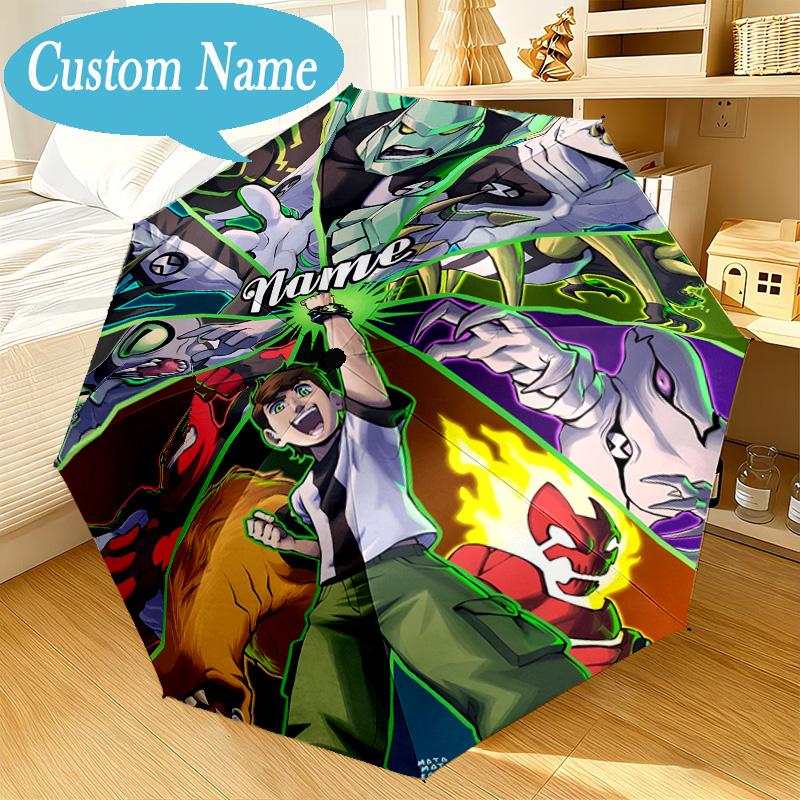 Custom Name Umbrella Ben Alien Force Umbrella 8-Frame for Travel, Camping, Casual Lightweight Portable, Essential for Family Gifts