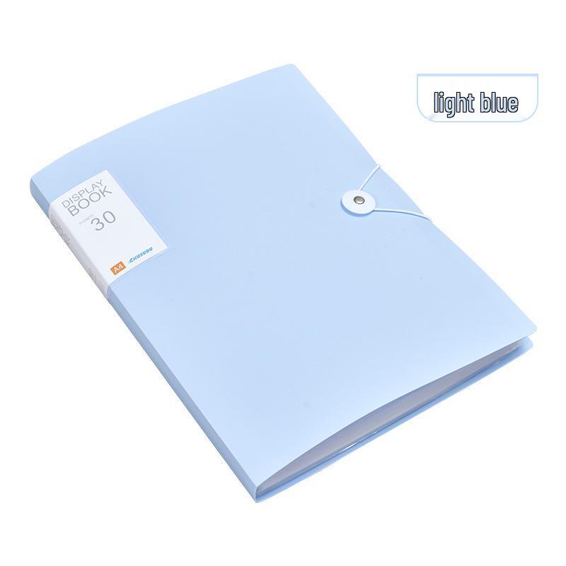 A4 Multi-Layer Transparent Data Book File Bag with String Tie and Clipboard Storage