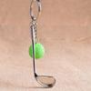 Car Key Chain Bag Charms For Gift Metal Keychain Golf Ball Key Chain Mini Golf Racket Ball Pendant