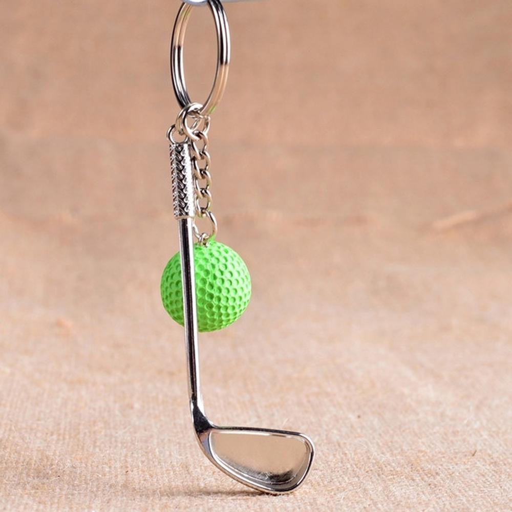 Car Key Chain Bag Charms For Gift Metal Keychain Golf Ball Key Chain Mini Golf Racket Ball Pendant
