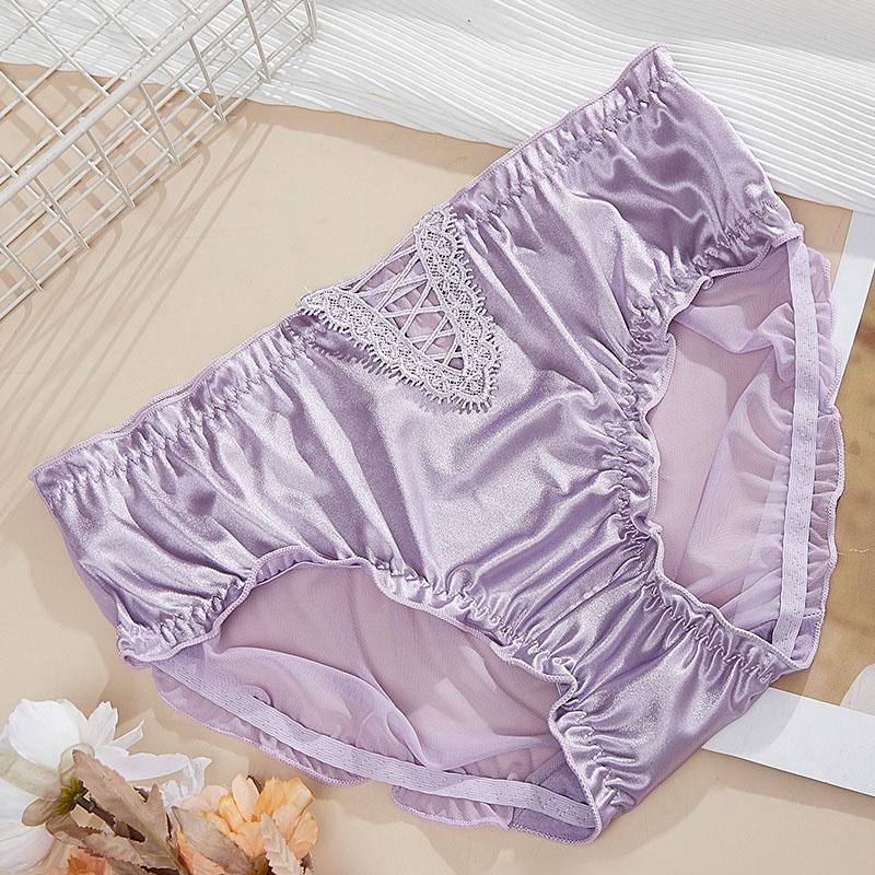

1 шт., нижнее белье из хлопка, нижнее белье, трусики, кружевные трусы с высокой талией, без следов, 1 шт. L фиолетовый