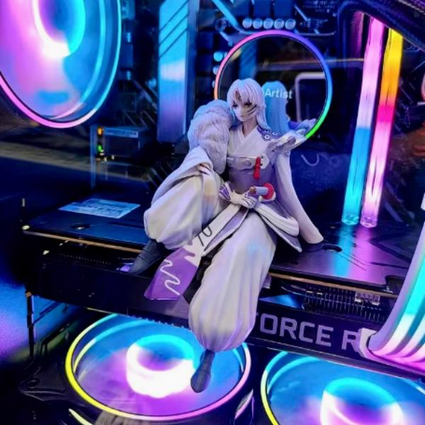 Inuyasha Sesshomaru Sitting Posture Figure Anime Model Toys Car Interior Decor Collectible Ornament Gift For Fans