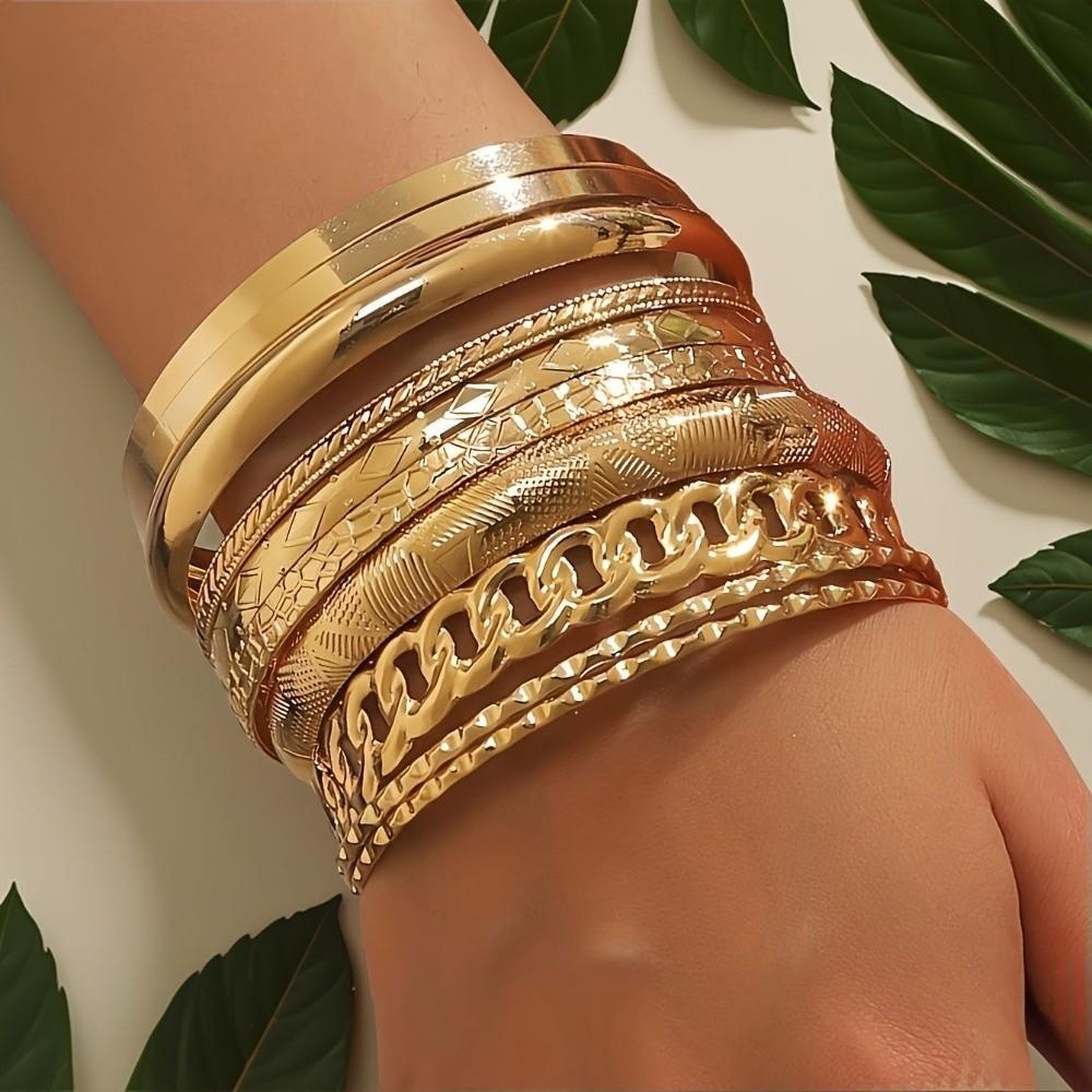 Unique Personality Bracelet Korean Style Hand Jewelry New Metal Bangles Set  Girls