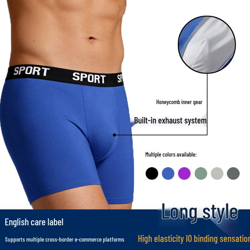 Men s Cross-Border Boxer Briefs - Long Style European & American Design, Popular Hot Selling Medium светло-серый