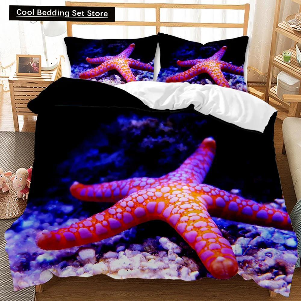 Marine Life Dynetrekksett Glødende Maneter Twin Qulittrekk Tropical Ocean Fish Under Sea Marine Life Polyester Sengesett