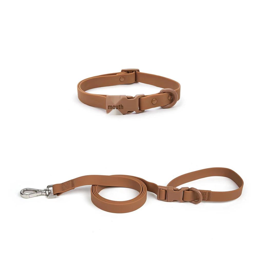 Macaron Color PVC Dog Collar & Leash Set - Soft & Comfortable