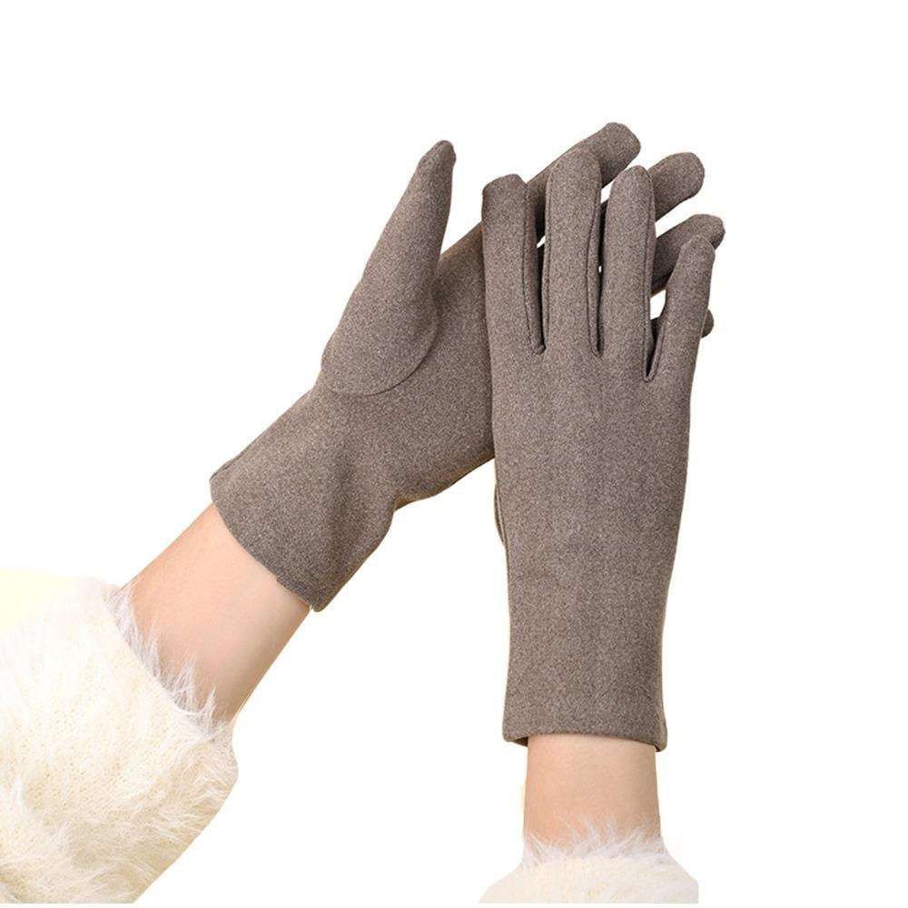 

New Dralon Winter Gloves Solid Color Full Finger Full Finger Gloves Coldproof Windproof Driving Mittens Women Girls Gift