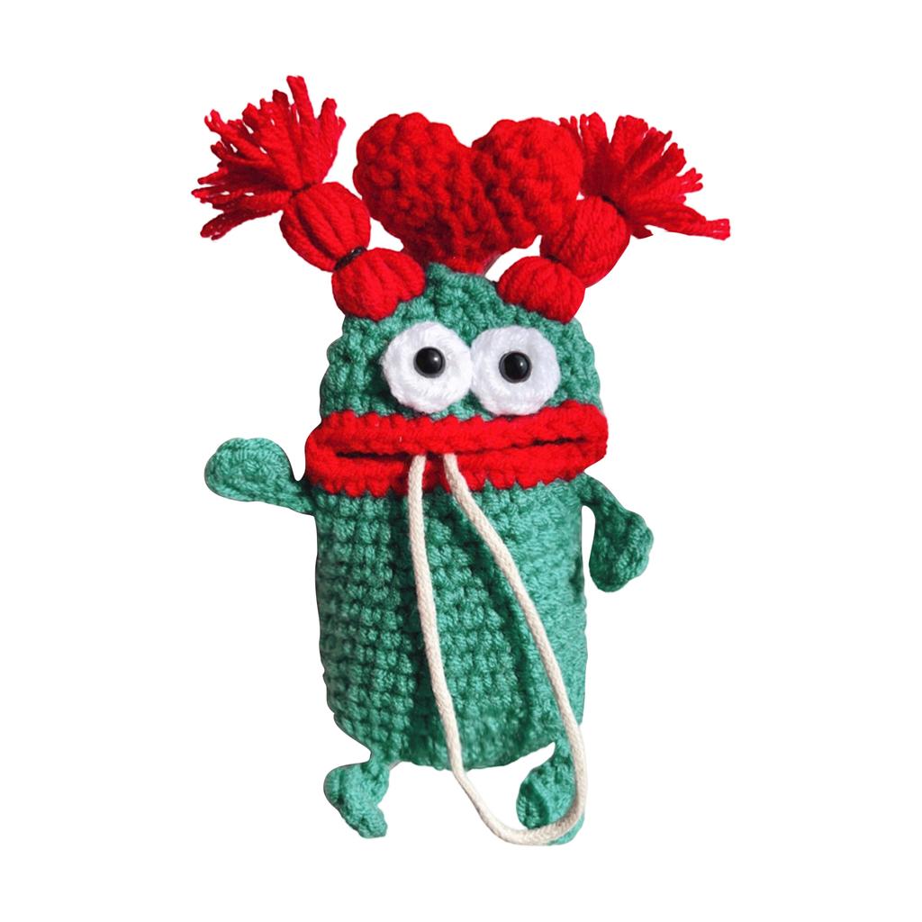 Wurst Lippen Schlüsselanhänger Tasche, Niedliches Cartoon Design, Handgestrickte Auto Schlüsselhülle.