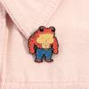 Funny Buff Frog Enamel Pin Cartoon Fitness Hunk Muscular Frog Animal Brooches Lapel Badge Jewelry Gifts for Gym Lovers Friends