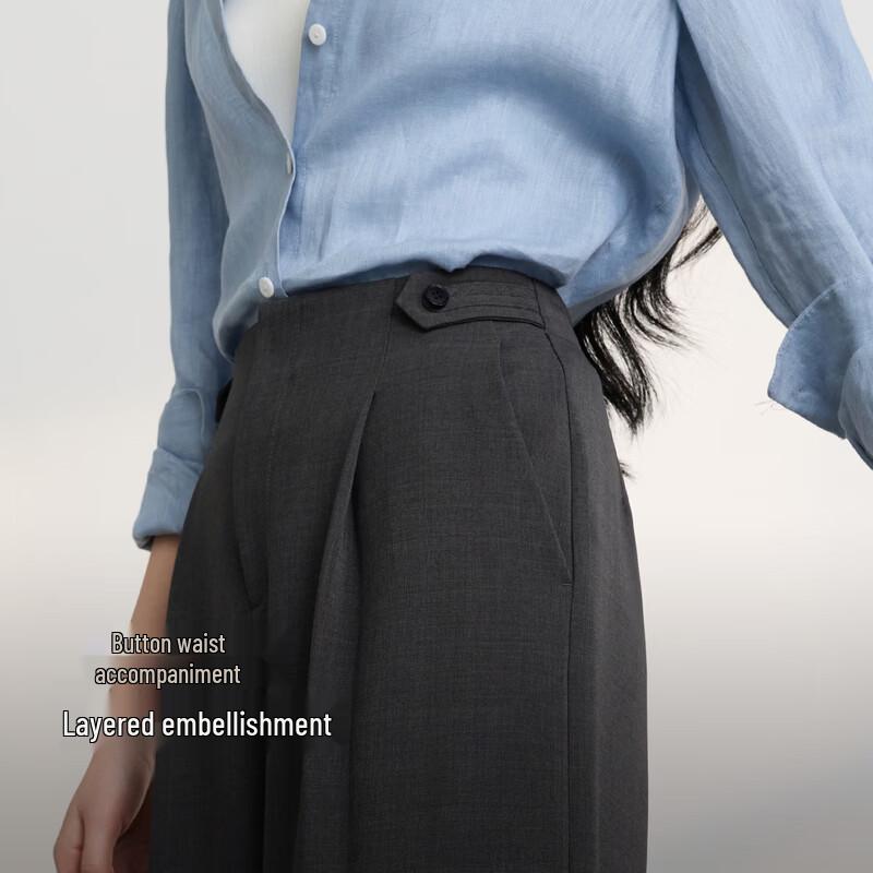 Sancai Petite High-Waist Commuter Suit Pants