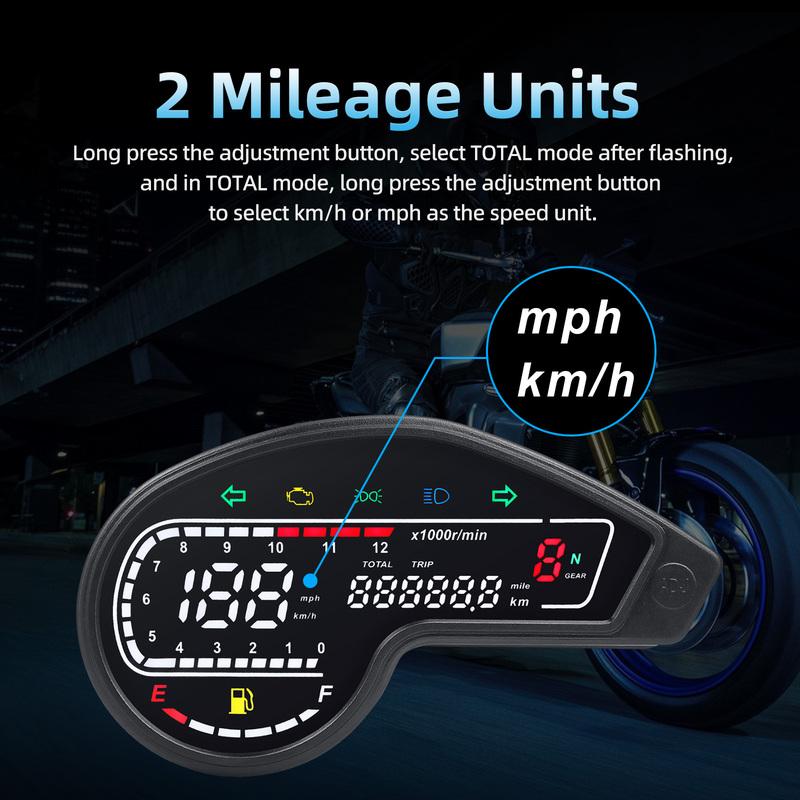 Universelles Motorrad-Tachometer Digital-LED Kilometerzähler Drehzahlmesser Armaturenbrett für Honda NXR150 NXR125 Bros