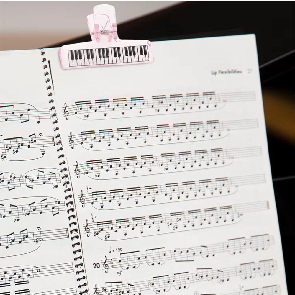 5Pcs Piano Pattern Acrylic Music Stand Strong Grip Score Holder  Notation Score