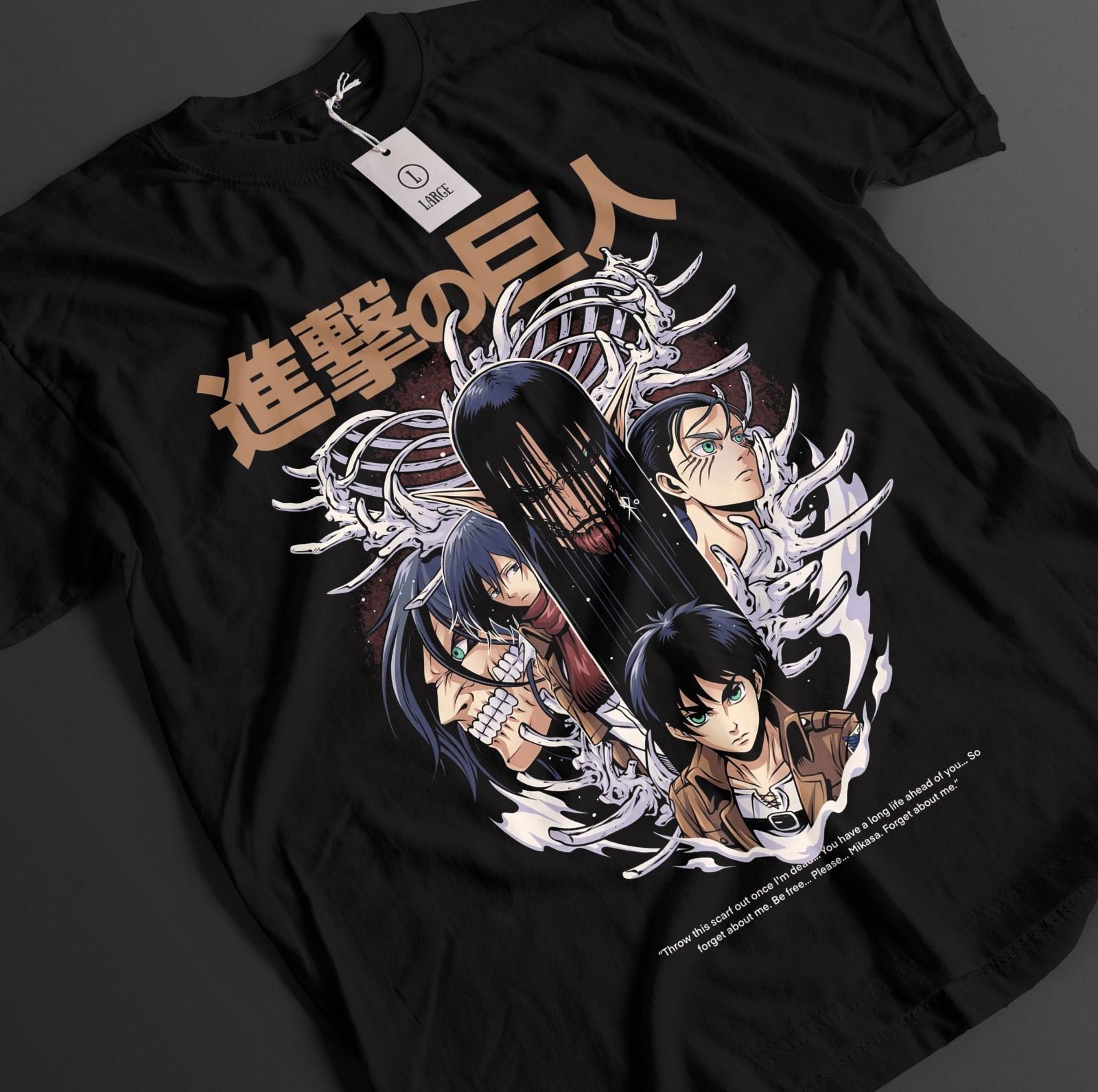 

Attack On Titan Shirt Eren Yeager Tshirt AOT T-Shirt Mens Womens Tees Top Anime Unisex Graphic Tee L