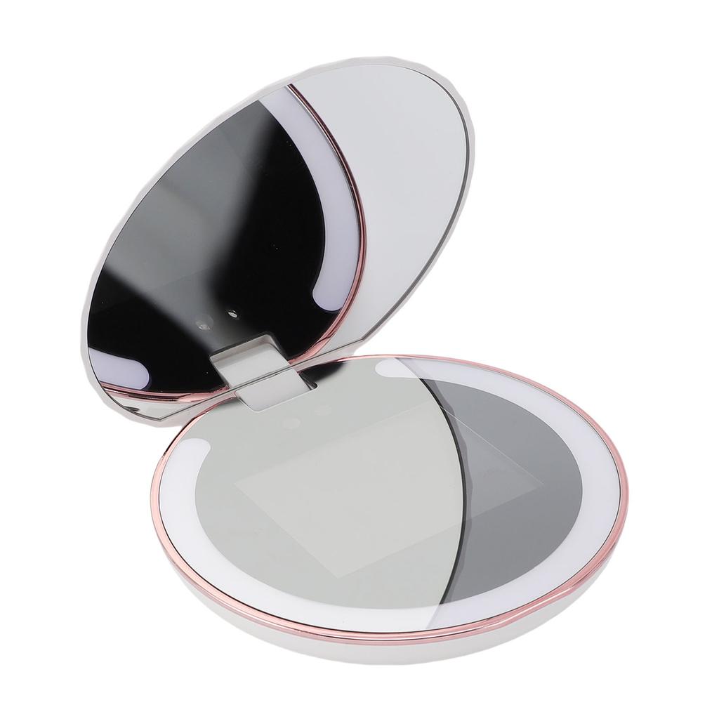 Ultra Violet Camera Makeup Mirror Brightness Touch Control 2X Magnification 3.5in Portable Makeup Mirror for Travel