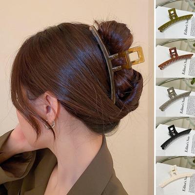 Women's Glossy Translucent Big Size Hair Clip Hairpin 13cm
