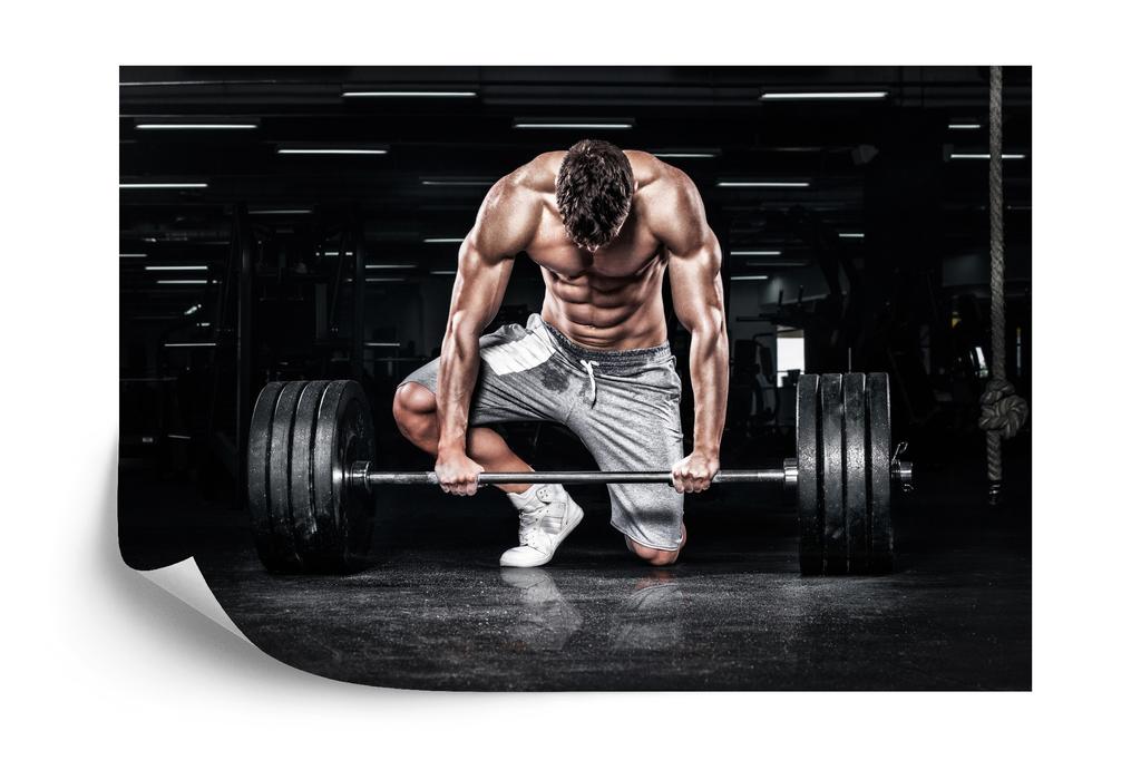 Photomural Bodybuilder With A Barbell Washable Fleece 368x280