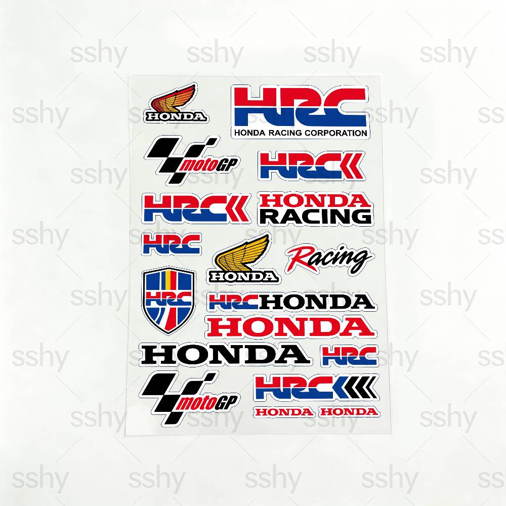 AAAKD1 ДЛЯ HONDA HRC H WING Светоотражающие Наклейки на Мотоцикл Водонепроницаемые Виниловые Наклейки для Мотоциклетного Шлема Топливного Бака Мотоцикла 20x30cm