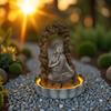 Handcrafted Resin Solar Buddhist Sculpture Statue Weather Resistant Yard Ornament Suitable For Patios Landscape Design