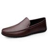 Men's Genuine Leather Slip-On Driving Shoes - Soft Sole Business Casual Flats, Large Size
