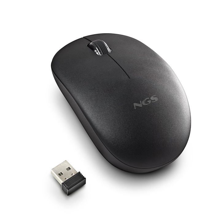 Souris optique sans fil - ngs - fog pro black - 1000 dpi - boutons silencieux - nano usb
