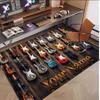 Music Guitar Theme Soft Crystal Velvet Rug Custom Name & Text Print Non Slip Floor Rug for Bedroom Living Room