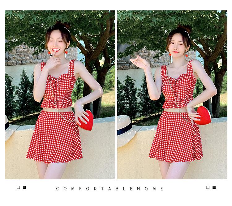 Women's Summer Skirted Split Swimsuit: Tummy Control, Slimming, Push-Up, Sexy, Student Style